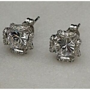 Bella Luce Sterling Silver Stud CZ Earrings Cluster Rhodium Plated JTV Gorgeous